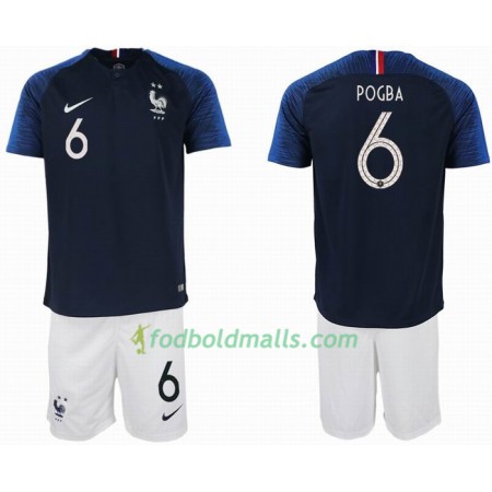 Frankrig VM 2018 Fodboldtrøjer POGBA 6 2 star Børn Hjemme Kort ærmer